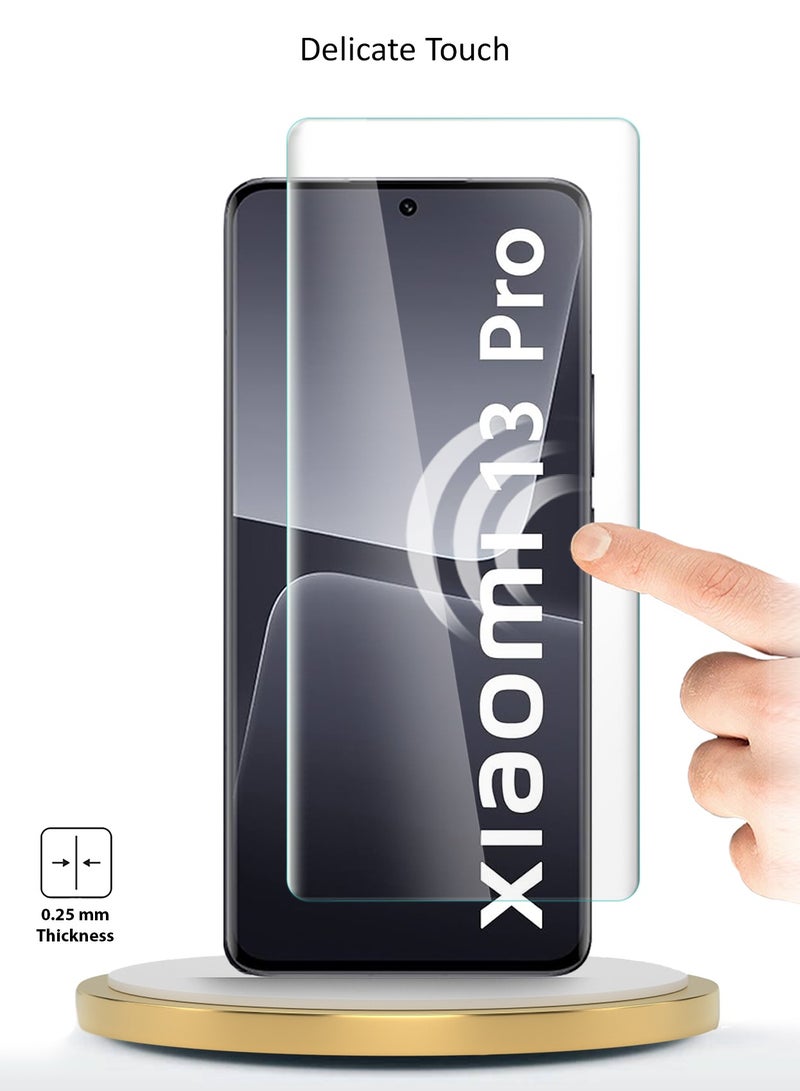 Wtech Xiaomi 13 Pro 5G 2022 Premium Curved Edges UV Full Glue Full Cover Tempered Glass Screen Protector (MSGUCN) - Clear - Image 5