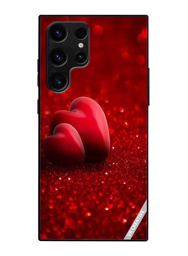 VR CREATIVE Protective Case Cover For Samsung Galaxy S25 Ultra Two Red Heart Design Multicolour