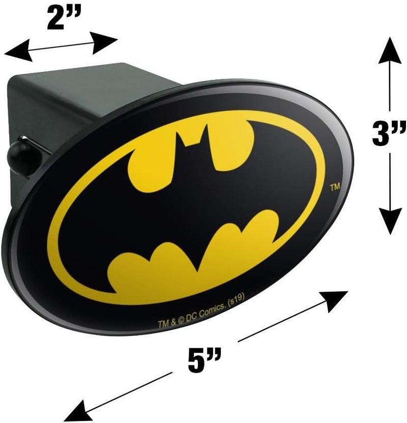 GRAPHICS & MORE Batman Classic Bat Shield Logo Oval Tow Trailer Hitch Cover Plug Insert - Image 3