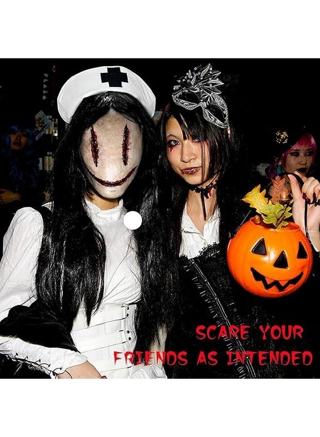 SelfTek Scary Halloween Mask With Wigs, Horror Devil Demon Mask Stitching Woman Ghost Natural Latex Mask Creepy Scary Evil Mask For Masquerade Party Cosplay Props, Themed Party - Image 3