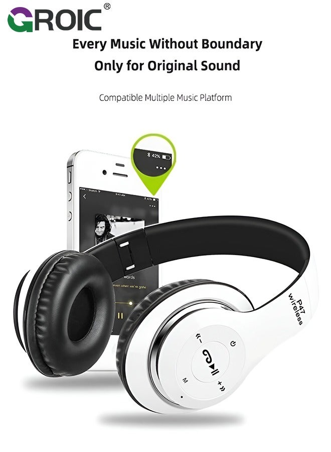 GROIC Wireless Noise Cancelling Headphones Soundproof Headphones Over Ear Headphones Noise Cancelling Bluetooth Enabled Lightweight Design High Performance Mic Built-in Microphone with Soft Earmuffs  - Image 5
