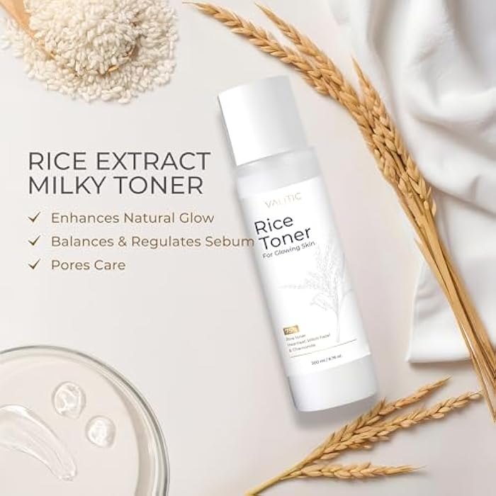 VALITIC Rice Toner - 75 Rice Extract Milky Toner for Face with Niacinamide, Heartleaf, Witch Hazel and Chamomile Essence - Facial Glass Skin Hydrating Skin Care - 200 ml, 6.76 fl oz - Image 2
