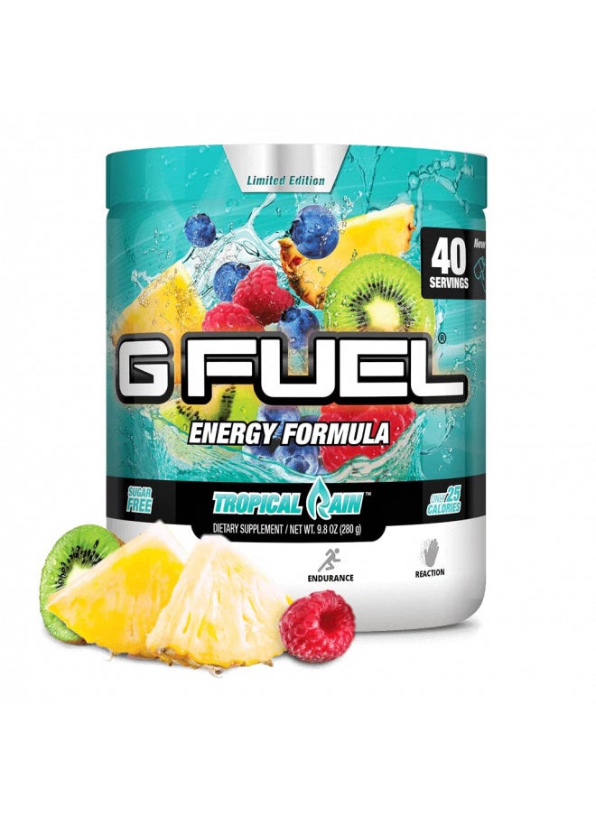 Gamma Labs G Fuel Tropical Rain Tub (40 Servings) Elite Energy and Endurance Formula Net Wt. 9.8 oz  - Image 1