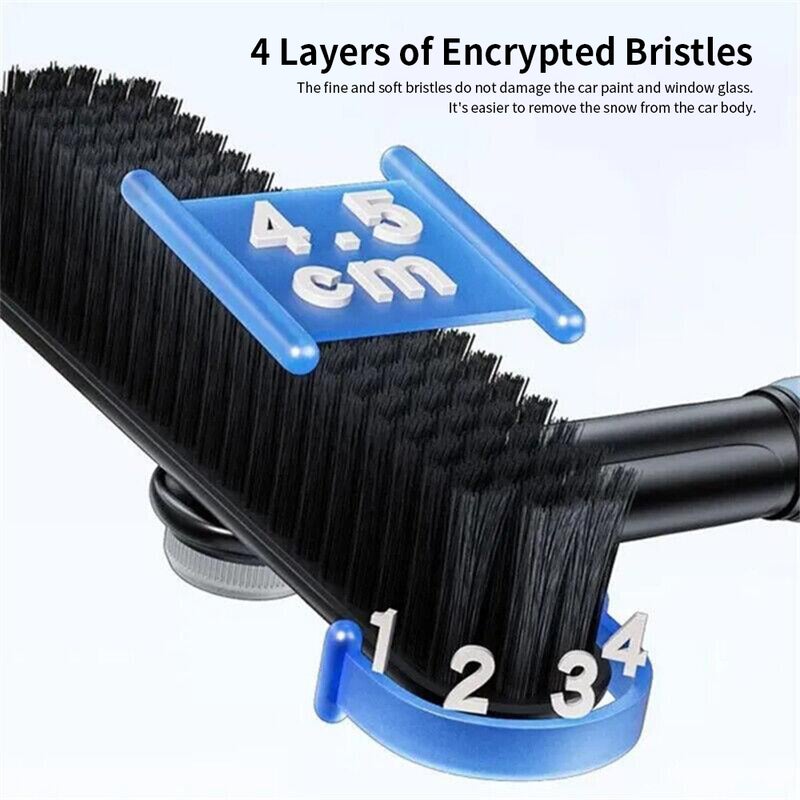 Snow Brush and Ice Scraper for Car Windshield Extendable Detachable Ice Scraper and Brush with Ergonomic Foam Grip for Cars, Trucks, SUVs, White and Blue - Image 5