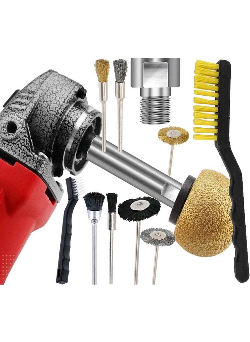 DIY Crafts DIY Crafts 9 Kits Multi Colour 4inch M14 Extension Shaft12 Pieces BrassNylon Bristle Brush Rotary for Rotary PolisherCar PolisherPolishing PadsBacking PlateSucPack Of 9 Kits Multi Colour  - Image 1