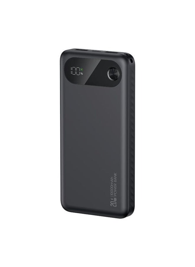 أوسامس بنك طاقة Usams PB80 CD249 بسعة 10000 مللي أمبير مع شحن سريع بقوة 20 واط وشاشة عرض رقمية - أسود - Image 1