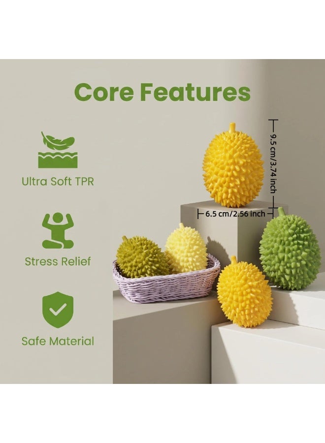 Durian Squishy Stress Relief Fidget Toy, Soft Squeeze Sensory Toy for Kids & Adults, Green - Image 4