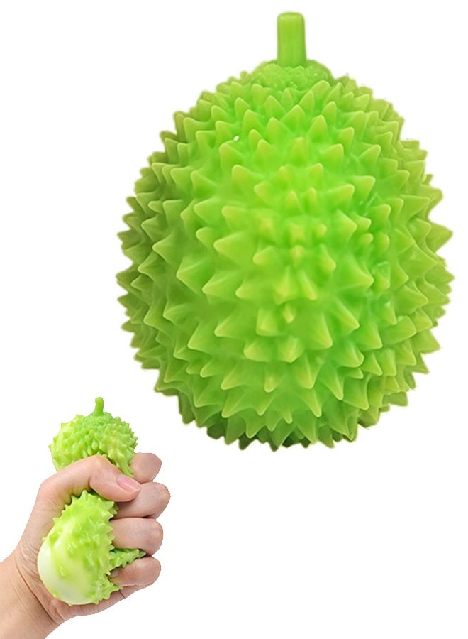 Durian Squishy Stress Relief Fidget Toy, Soft Squeeze Sensory Toy for Kids & Adults, Green - Image 1