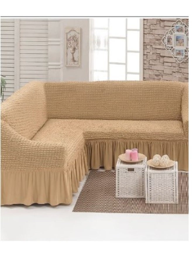 EVORY HOME 6 Seater L Shape Stretch Fabric Sofa Cover with Attractive Bubble Pattern Exquisite Details and Elastic Beautiful Design for Furniture Protection  - Image 1