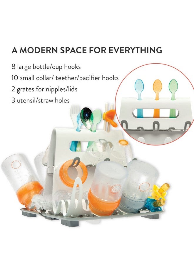 Prince Lionheart Baby Bottle Drying Rack, Deluxe Drying Station Essential Home Item, Holds Up To 8 Large Bottles, Accommodates Many Feeding Accessories and Teething Toys - Image 1