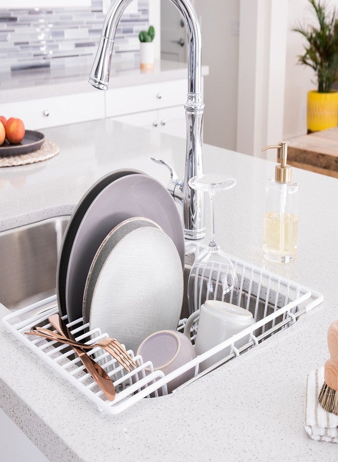 Better Houseware 1423/W White Adjustable Over-the-Sink Dish Drainer - Image 3