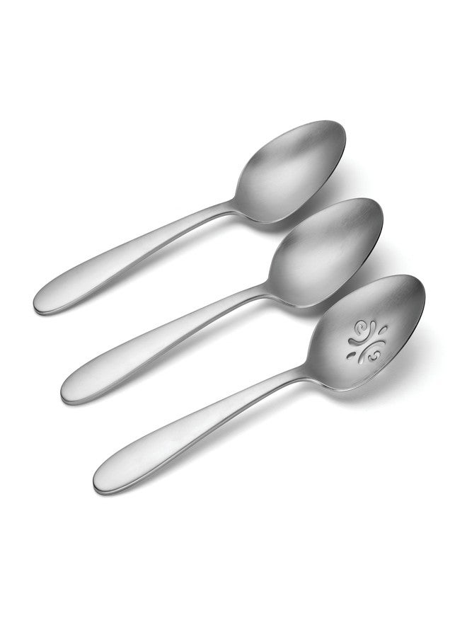 Oneida Vale Set of 3 Serving Spoons, Silver - Image 2