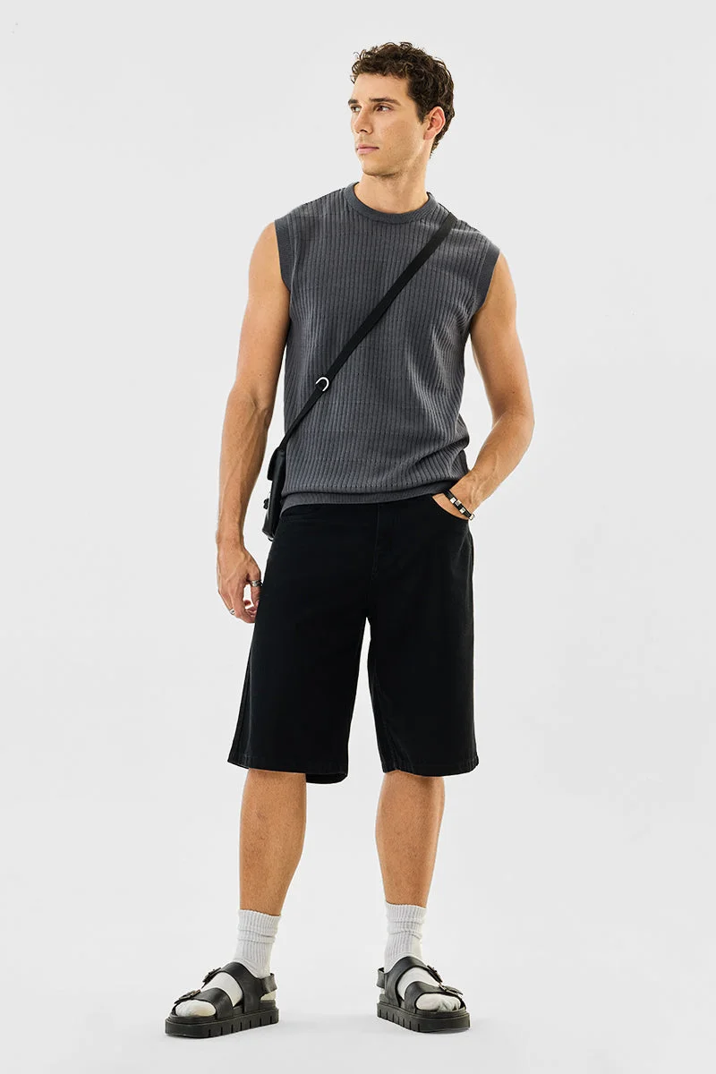 SNITCH Knitted 100% Cotton Sleeveless T-Shirt