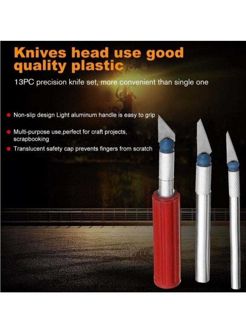 SYOSI SYOSI Craft Cutting Tools, Precision Knife Set Kit Exacto Knives Blades Craft Razor Sculpting Art Tool (13Pcs)  - Image 4