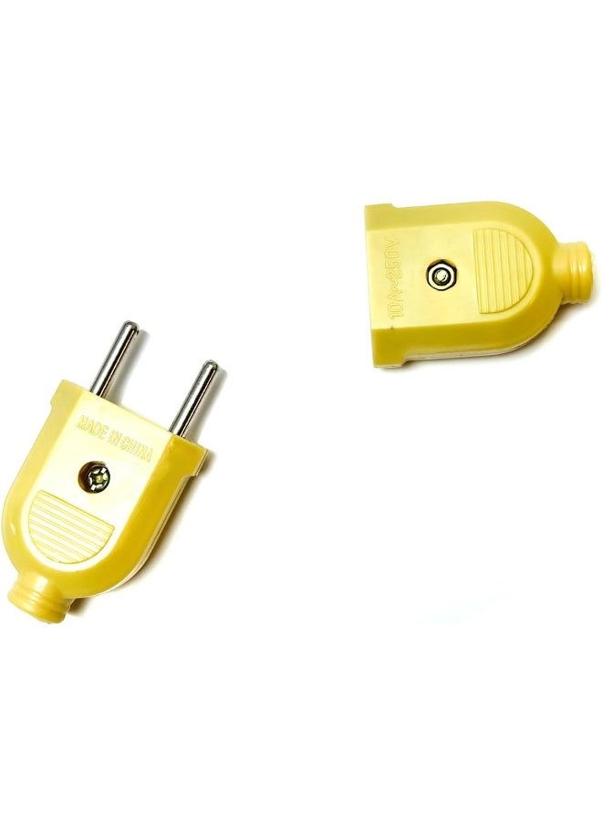 melfi 1 Pair Eu Round Two Pin Plug Of Male Plug & Female Plug Socket  - Image 4