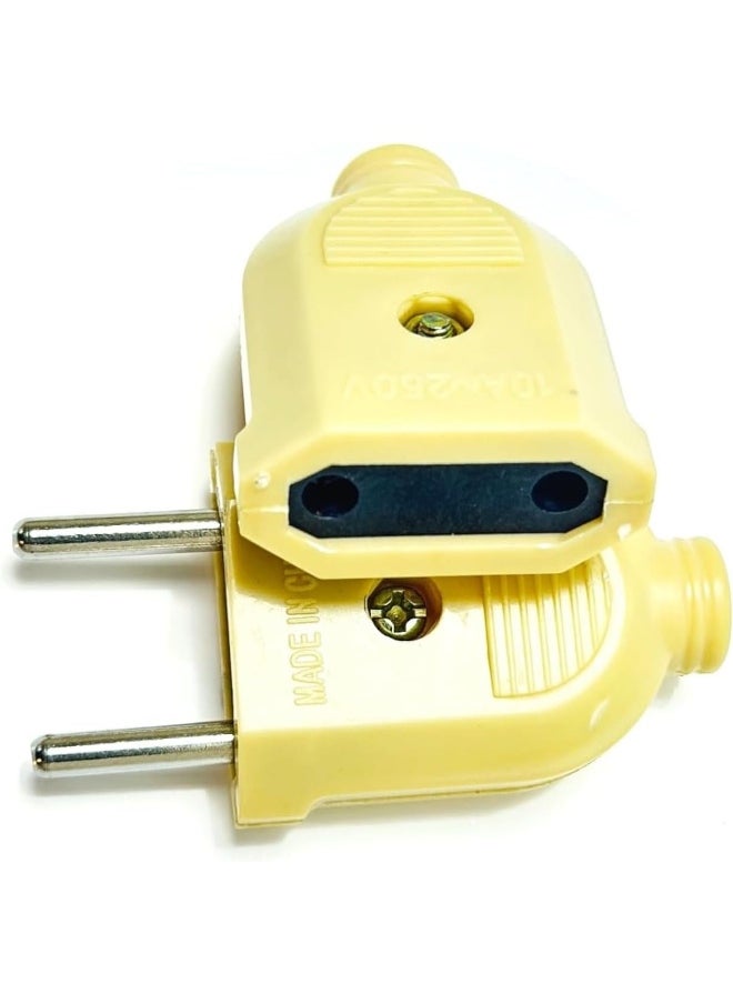 melfi 1 Pair Eu Round Two Pin Plug Of Male Plug & Female Plug Socket  - Image 1