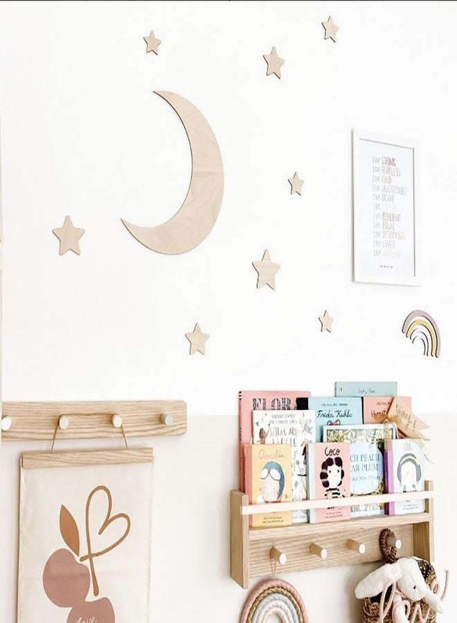 QENWWENG 10 Pieces Boho Nursery Star Wall Decor,Wooden Baby Room Star Wall Decor,Wooden Star Decoration for Children Baby Kids Boys Girls Bedroom Nursery Pendant - Image 3