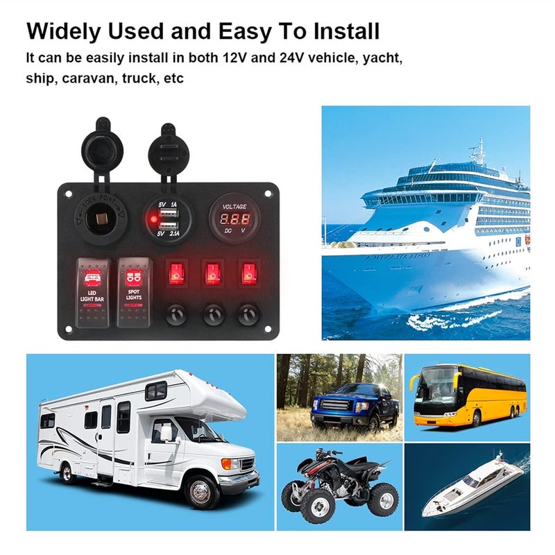 Wivplex Dual USB Ports Rocker Switch Panel - Image 5