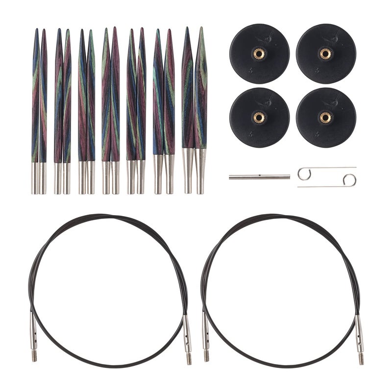 Knit Picks Options 234 Short Square Interchangeable Wood Knitting Needle Set Foursquare