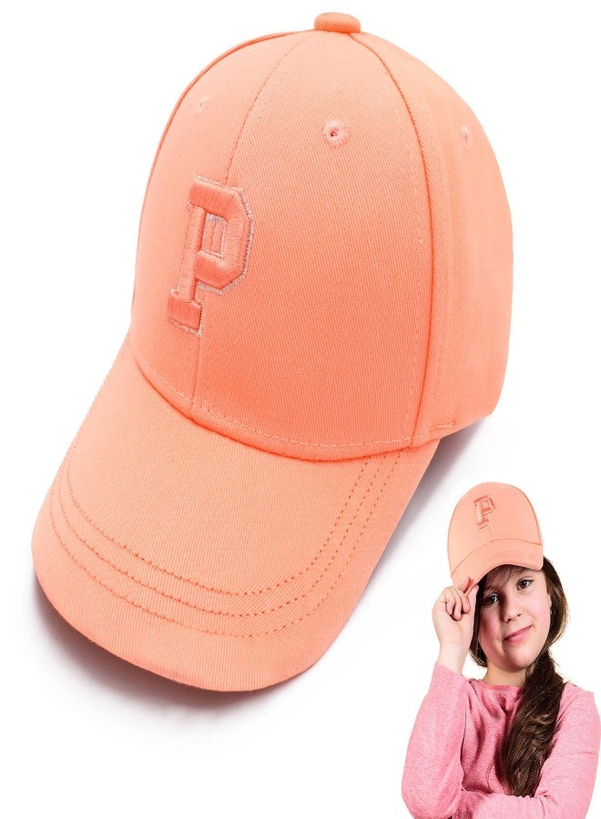 VRITRAZ P Alphabet Print Little Sports Cap for Active Kids, Baby Girls and Boys 4 to 5 Years (Color-Coral) - Image 1