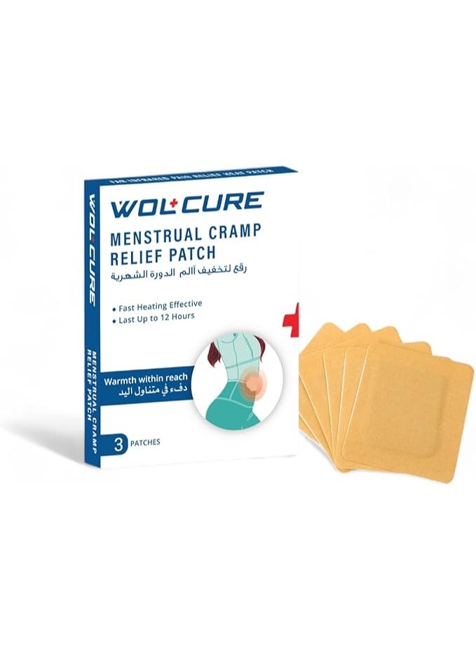 WOLAID Menstrual Cramp Relief Patch, Pack of 3, For Period Pain & Cramps, 100% Natural Ingredients & Portable, Instant Relief from Menstrual Pain & Lasts for 12 Hours - Image 2