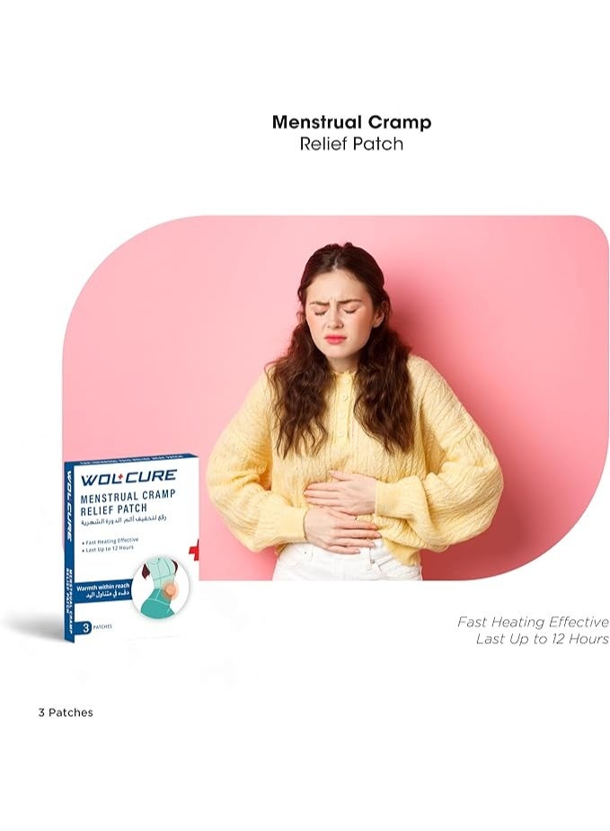 WOLAID Menstrual Cramp Relief Patch, Pack of 3, For Period Pain & Cramps, 100% Natural Ingredients & Portable, Instant Relief from Menstrual Pain & Lasts for 12 Hours - Image 4
