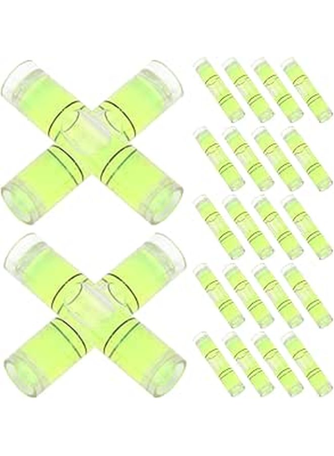 100Pcs 9.5X40mm Fluorescent Bubble Level Vials Spirit Level Accessories for Home Improvement Picture Frame Leveling - Image 1