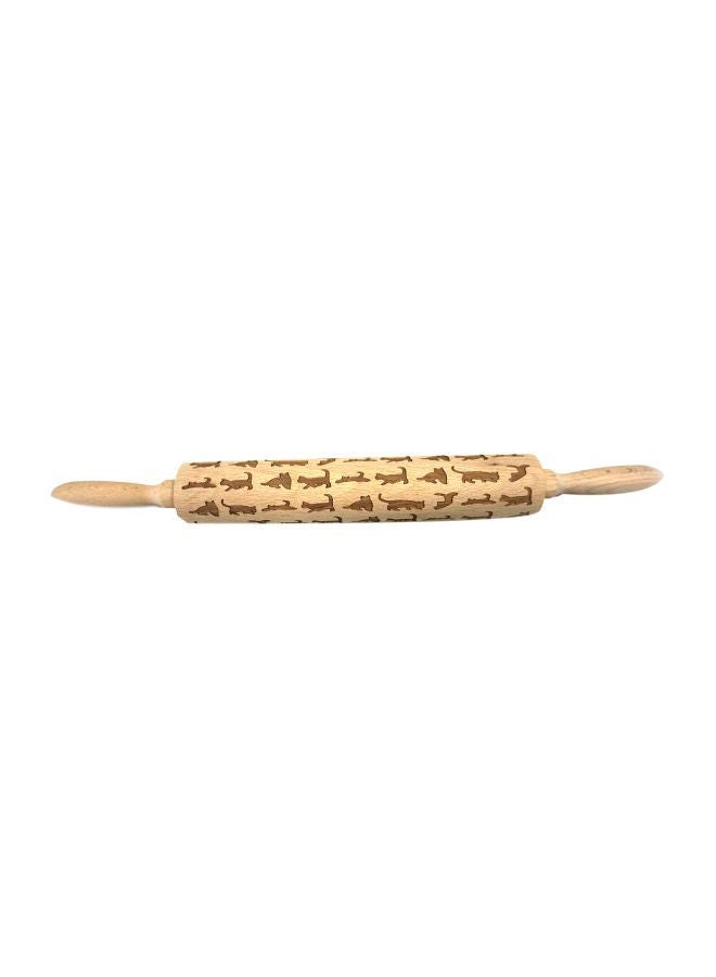 NIBEMINENT Wooden Rolling Pin Brown 43x4.5cm  - Image 1
