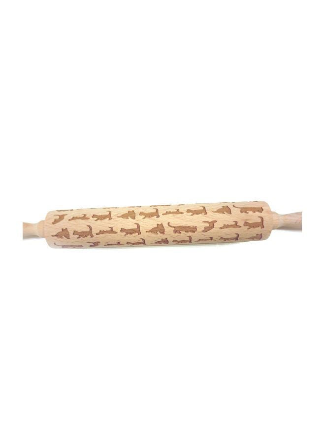 NIBEMINENT Wooden Rolling Pin Brown 43x4.5cm  - Image 2
