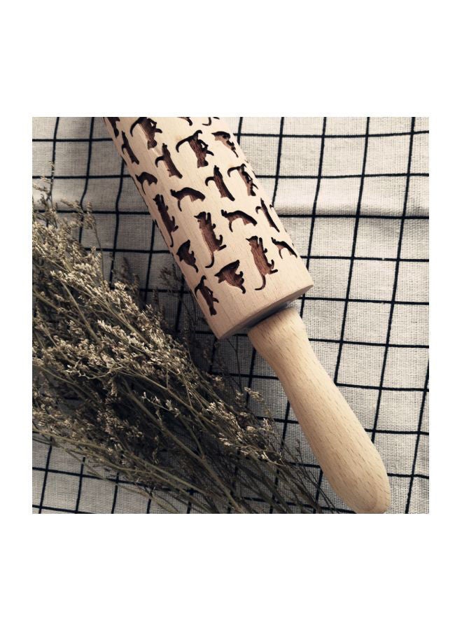 NIBEMINENT Wooden Rolling Pin Brown 43x4.5cm  - Image 5