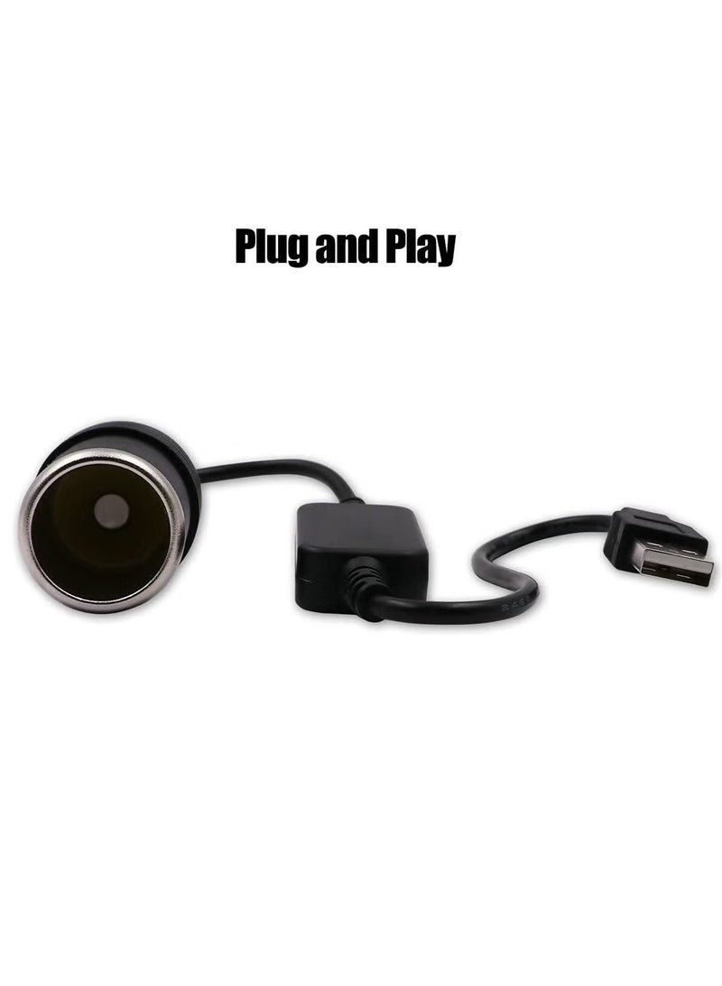 USB A Male to 12V Car C*garette Lighter Socket Female Converter Cable Suitable for Converting Dash Cams Car Ambient Lights (Max 8W) - Image 4