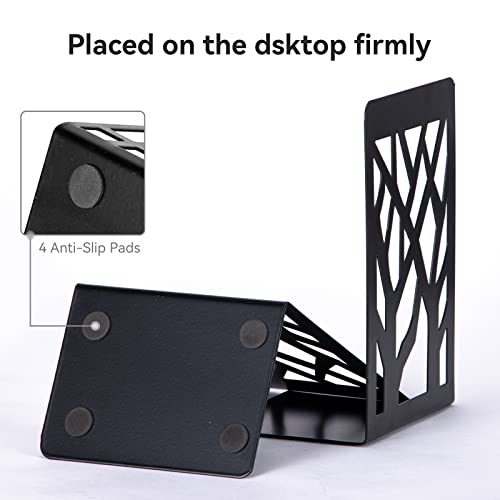 INNÃ”PLUS Book Ends, Bookends, Bookends for Shelves, Bookend, Book Ends for Heavy Books, Black Metal Book Shelf Holder Home Decorative, Book Stoppers for Shelves, Bookend Supports 5 Pair - Image 2