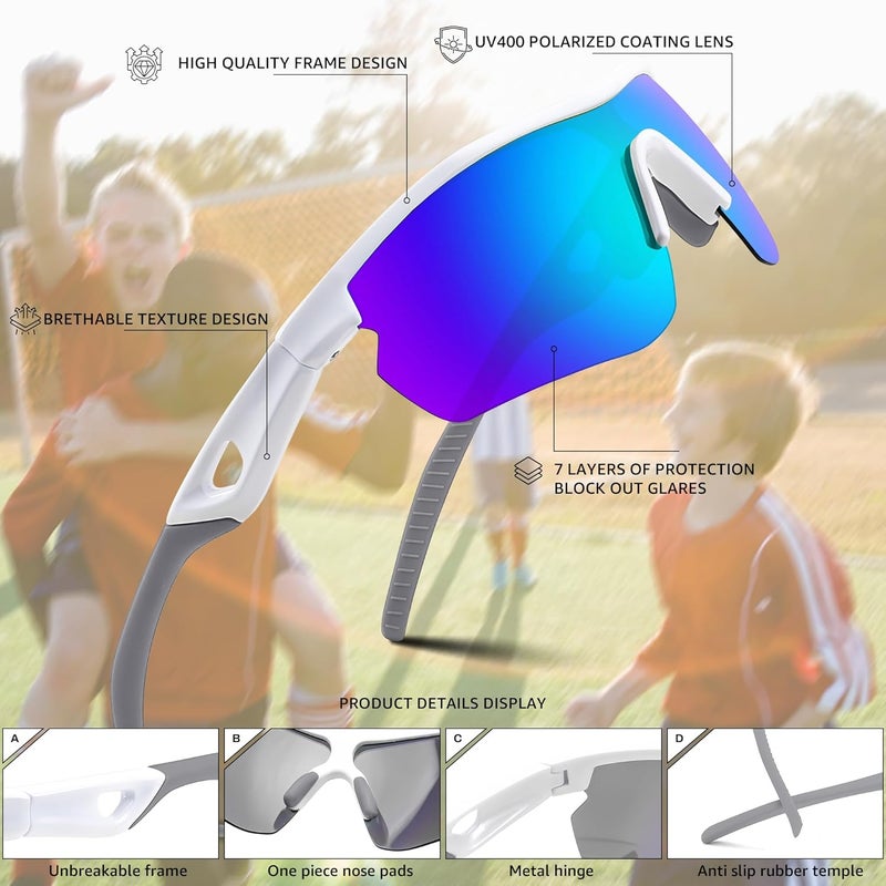 FEISEDY Kids Teens Baseball Polarized Sunglasses Sports TR90 Frame Boys Girls Cycling B2454 - Image 4
