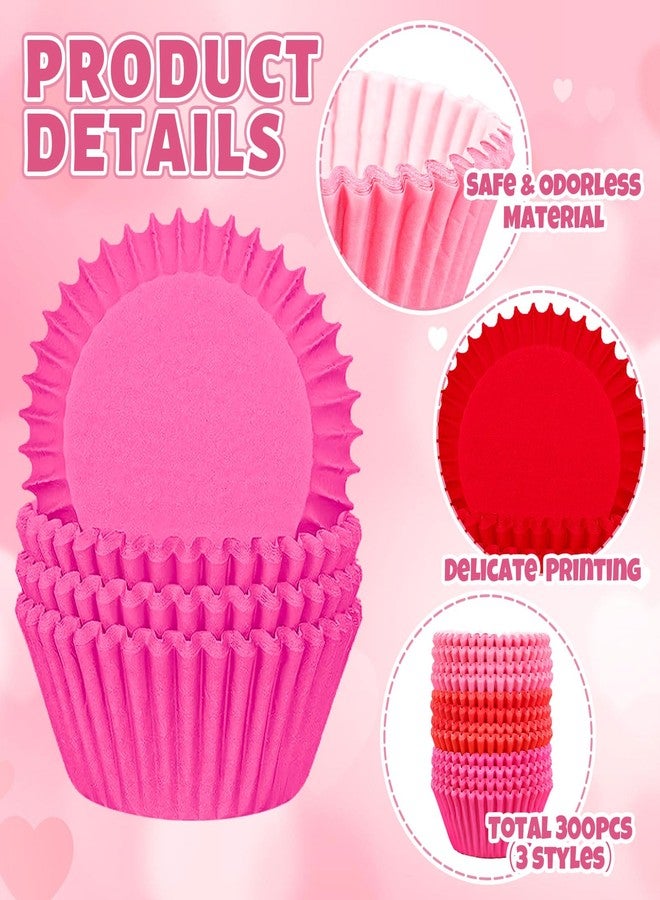 وولاين مجموعة Whaline من 300 قطعة من قوالب الكب كيك الورقية لعيد الحب، بألوان متدرجة من الأحمر والوردي، مثالية لتغليف الكب كيك والمافن، مناسبة لحفلات الزفاف وأعياد الميلاد والذكرى السنوية. - Image 3