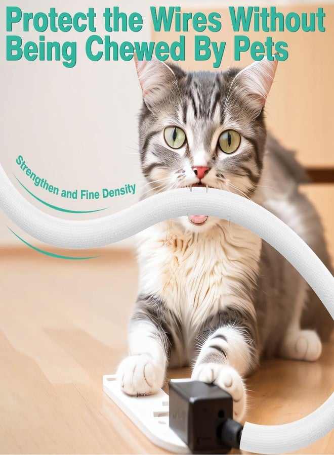 UOMTFAI Dog and Cat Cord Protector 10ft - 3/8inch, Flexible Cable Sleeve for Easy Cord Management, Protects Cables from Pets Chewing, Ideal for USB, Power, Audio and Video Cords - White - Image 3