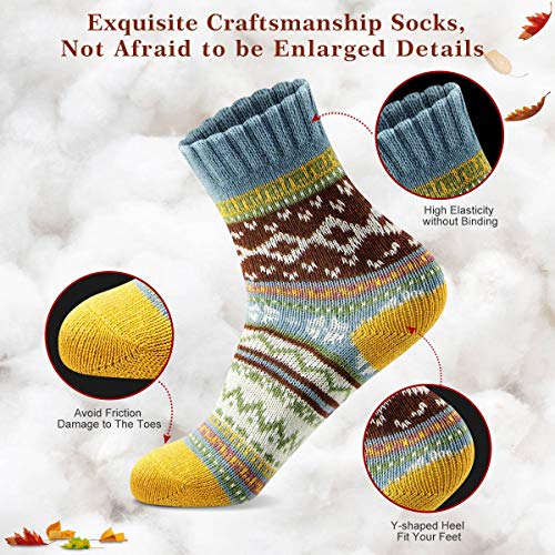 FYC Socks for Women - Stocking Stuffers Gifts for Women - Warm Thick Soft Wool Cozy Crew Socks Christmas Gifts for Woman - Image 3