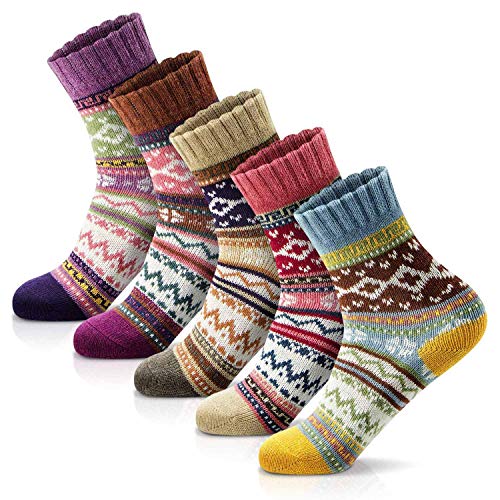 FYC Socks for Women - Stocking Stuffers Gifts for Women - Warm Thick Soft Wool Cozy Crew Socks Christmas Gifts for Woman - Image 1