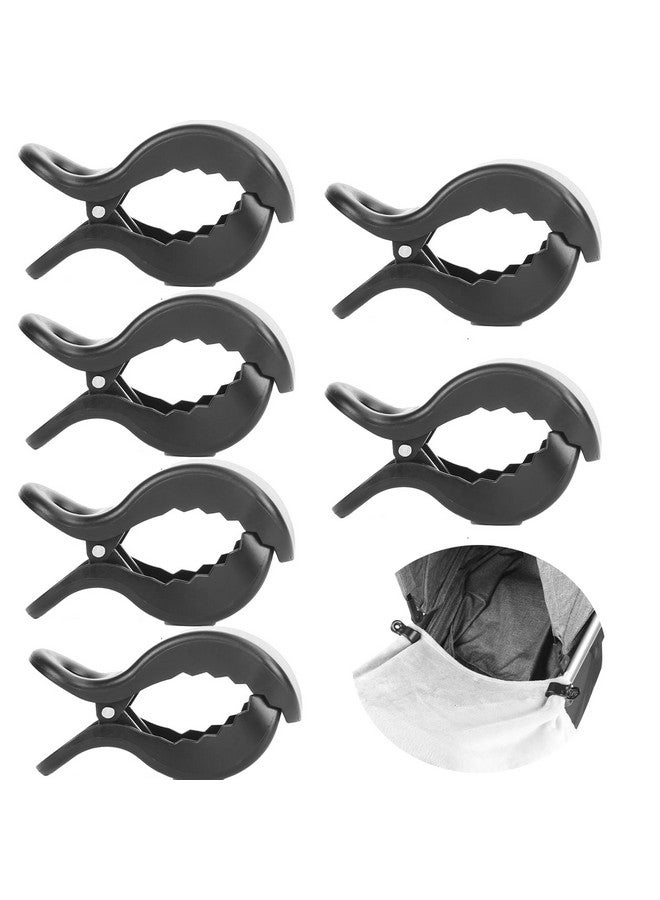 WedFeir 6pcs Stroller Clips Pegs to Hook Muslin and Toys Seat Cover, Blanket Clips, Car Seat Cover Clip, Plastic Universal Clip, Nursing Cover, Pram Toy Holder, Blanket Clamp. （ Black) - Image 1