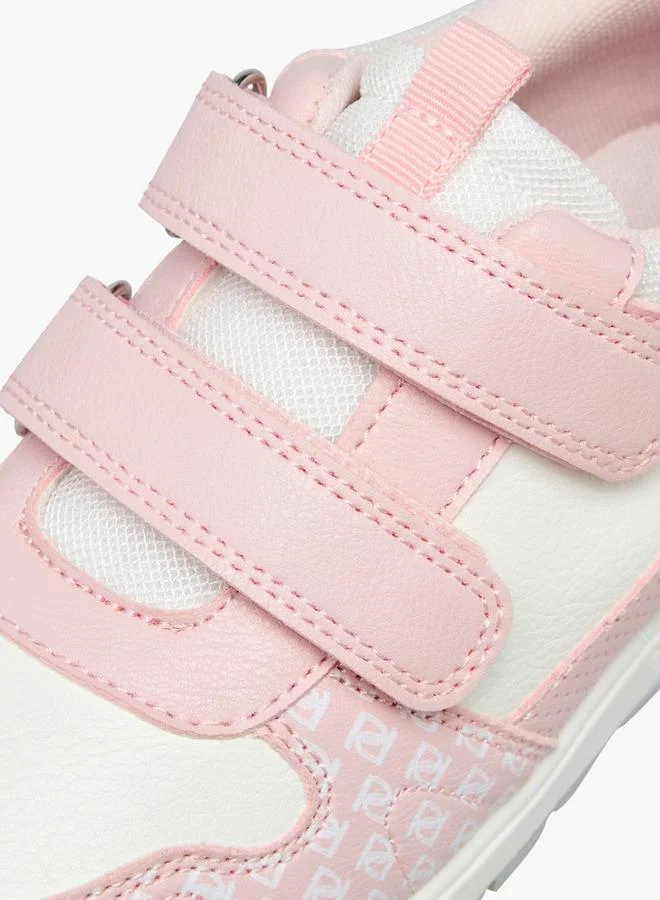 Paprika PINK Monogram Print School Sneakers With Hook And Loop Closure for Women | Best Price UAE