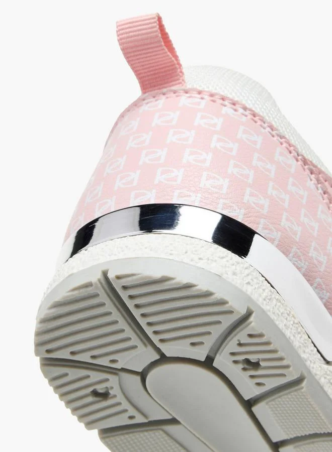 Paprika PINK Monogram Print School Sneakers With Hook And Loop Closure for Women | Best Price UAE