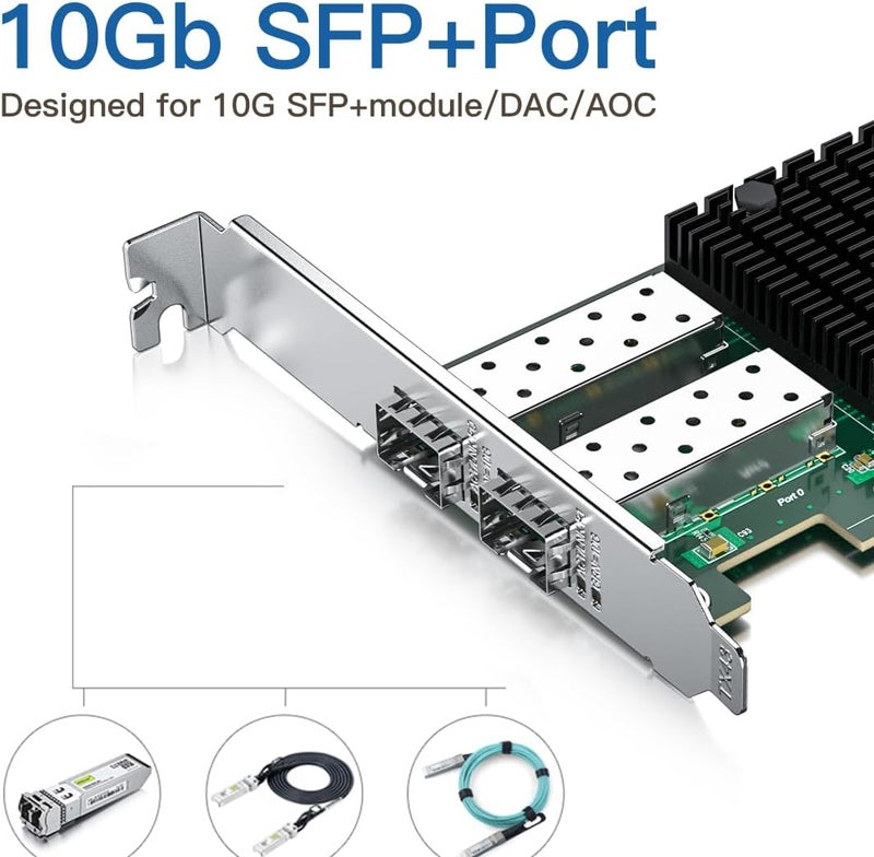 HYFIBER H!Fiber 10Gb SFP+ PCI-E Network Card NIC, Compare to Intel X710-DA2, with Intel X710-BM2 Chip, Dual SFP+ Port, PCIe 3.0 X8, Ethernet Converged Network Adapter Support Windows Server/Linux/VMware Esxi - Image 2
