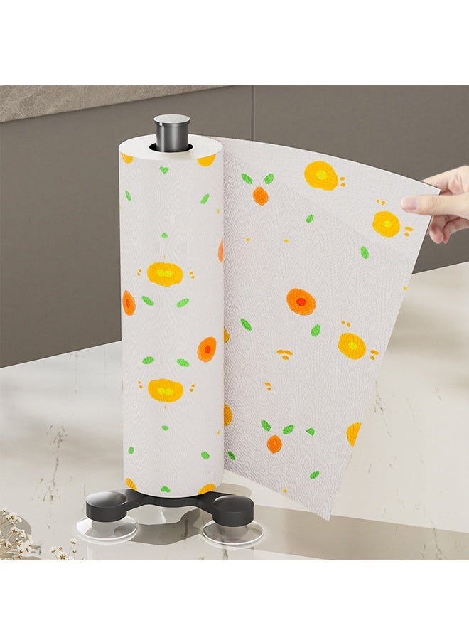 هومستر 2 قطع من الفولاذ المقاوم للصدأ كوب امتصاص ورقة منشفة حامل مطبخ حمام احتياطي حامل ورقة المرحاض مع مضاد للانزلاق مستقر سوبر امتصاص قبضة قاعدة طاولة (قاعدة أسود) - Image 2