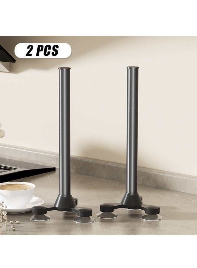 هومستر 2 قطع من الفولاذ المقاوم للصدأ كوب امتصاص ورقة منشفة حامل مطبخ حمام احتياطي حامل ورقة المرحاض مع مضاد للانزلاق مستقر سوبر امتصاص قبضة قاعدة طاولة (قاعدة أسود) - Image 1