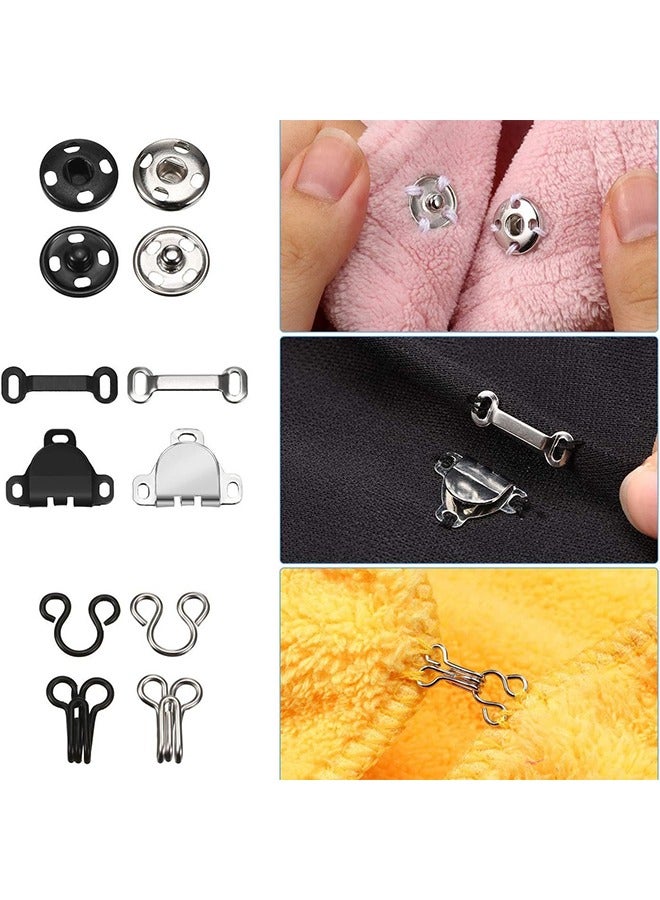 Lemon 50 Pairs 3 Styles Skirt Hooks and Eyes Sewing Hook, Sewing Snaps Clothing Fixing Tools with Metal Snaps Buttons Fasteners Press Studs for Trousers Skirt Dress Sewing and DIY Crafting, 2 Colors  - Image 4