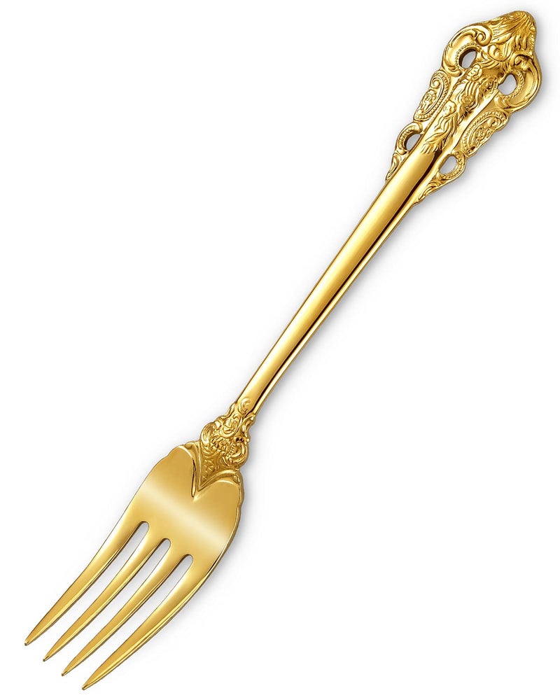 KEAWELL Luxury Salad Forks Dessert Forks Set, Set of 4, 18/10 Stainless Steel, 7 Inches, Dishwasher Safe, Mirror Polished, Silverware Fork Set (Gold) - Image 3