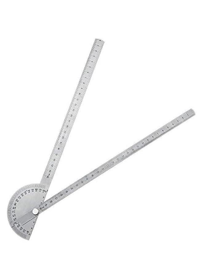 Generic Angle Protractor Angle Finder Ruler Two Arm Stainless Steel Protractor Woodworking Ruler Measure Tool with 0-180 Degrees(30 cm/ 11.8 Inch)  - Image 1