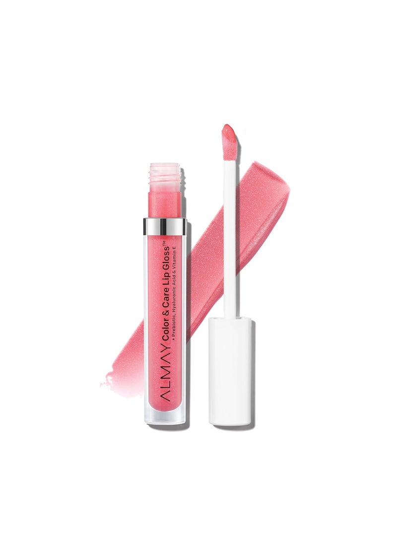 Almay Almay Color  Care Hydrating Lip Gloss Soft Natural Hues Prebiotic Complex Hyaluronic FillingSphere Technology 100 Pink Twilight 01 Fl Oz 