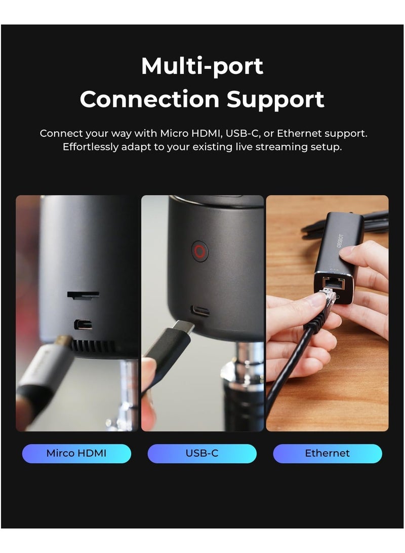 OBSBOT Tail Air AI-Powered PTZ Streaming Camera | 4K UHD Live Streaming, AI Auto-Tracking, Low-Light Performance, NDI|HX3, Multi-Cam Support - Image 3