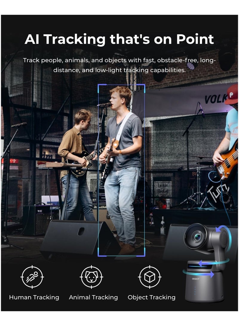 OBSBOT Tail Air AI-Powered PTZ Streaming Camera | 4K UHD Live Streaming, AI Auto-Tracking, Low-Light Performance, NDI|HX3, Multi-Cam Support - Image 5