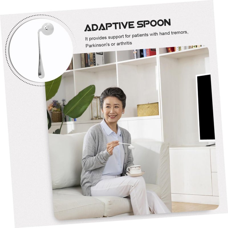 2 Piece Adaptive Utensils Set Ergonomic Non Slip Spoon For Self Feeding Seniors Elderly Dining Tableware - Image 3